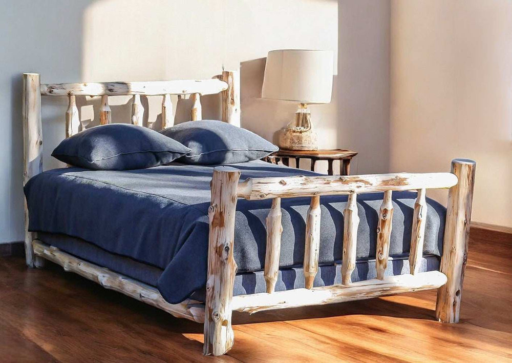 Rustic And Natural Cedar Queen Traditional Log Bed - Homeroots - Flyclothing LLC
