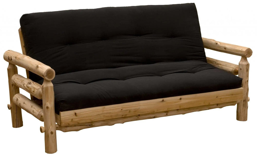 83" Black 100% Cotton Sleeper Sleeper Sofa With Wood Brown Legs - Homeroots - Flyclothing LLC
