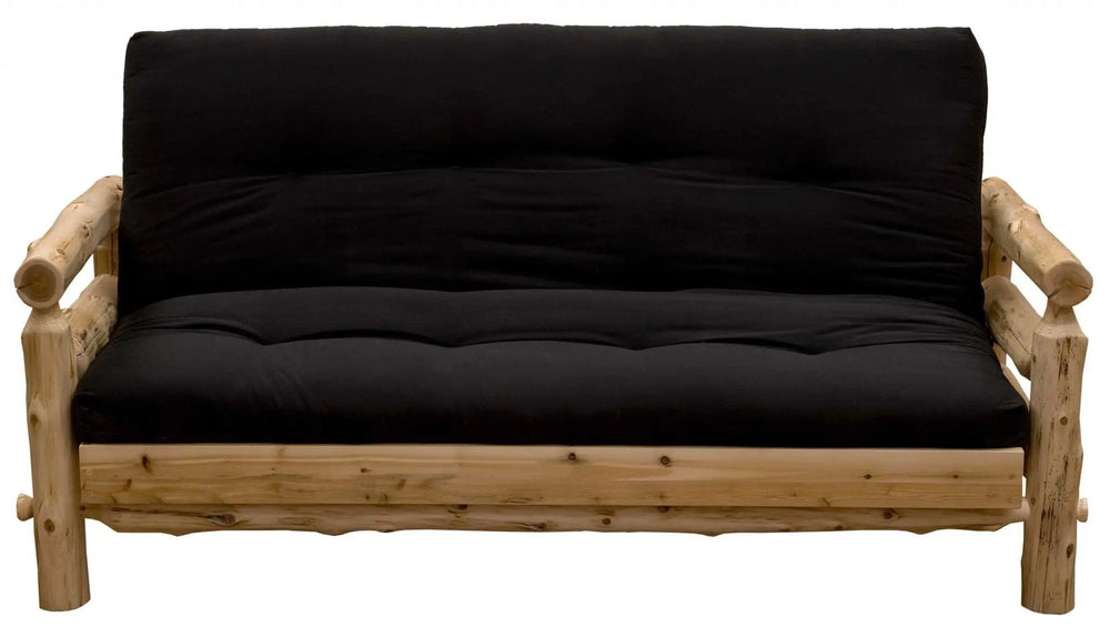 83" Black 100% Cotton Sleeper Sleeper Sofa With Wood Brown Legs - Homeroots - Flyclothing LLC