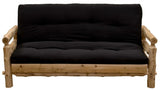 83" Black 100% Cotton Sleeper Sleeper Sofa With Wood Brown Legs - Homeroots - Flyclothing LLC