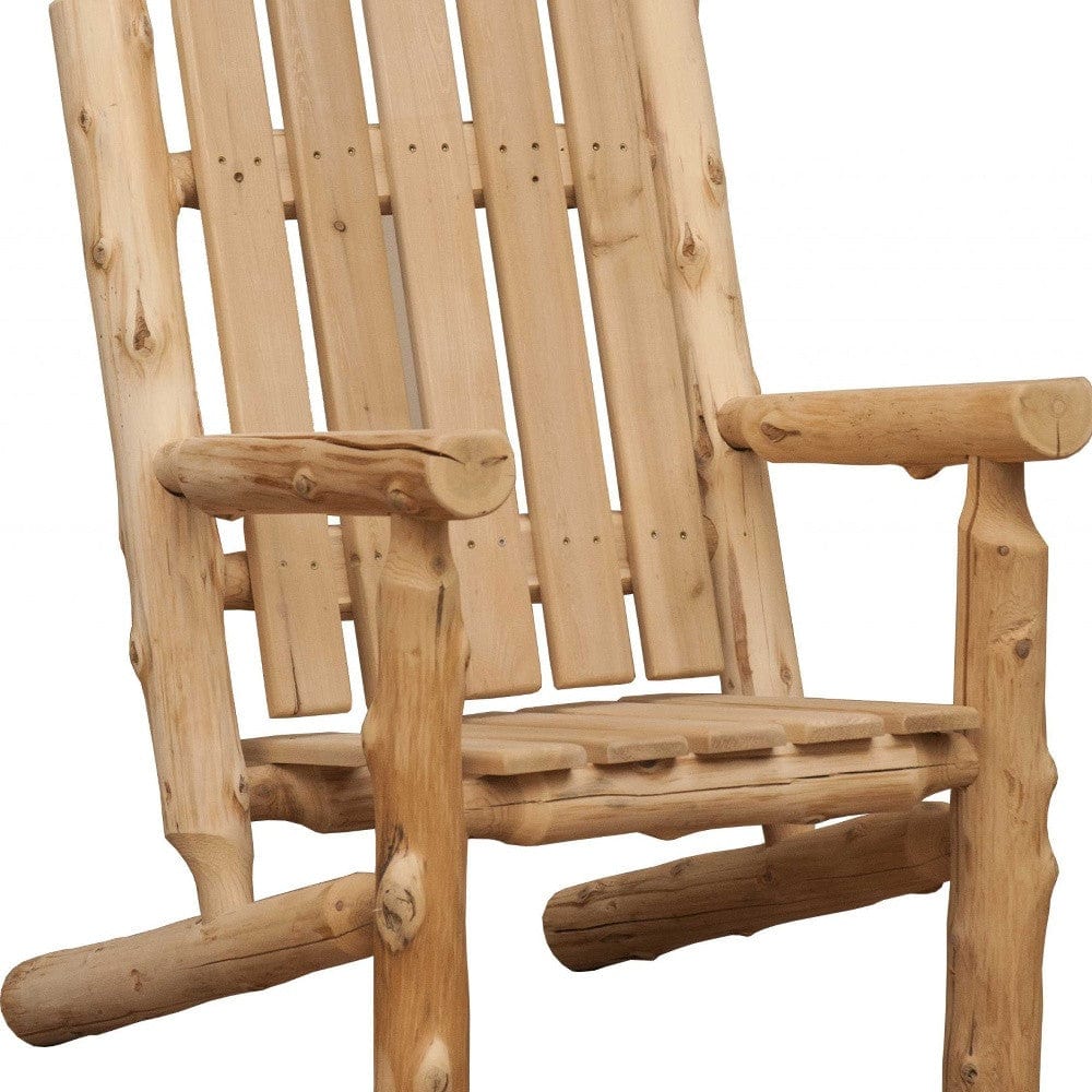 27" Natural Solid Wood Indoor Outdoor Arm Chair - Homeroots - Flyclothing LLC