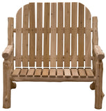 48" Natural Solid Wood Indoor Outdoor Arm Chair - Homeroots - Flyclothing LLC