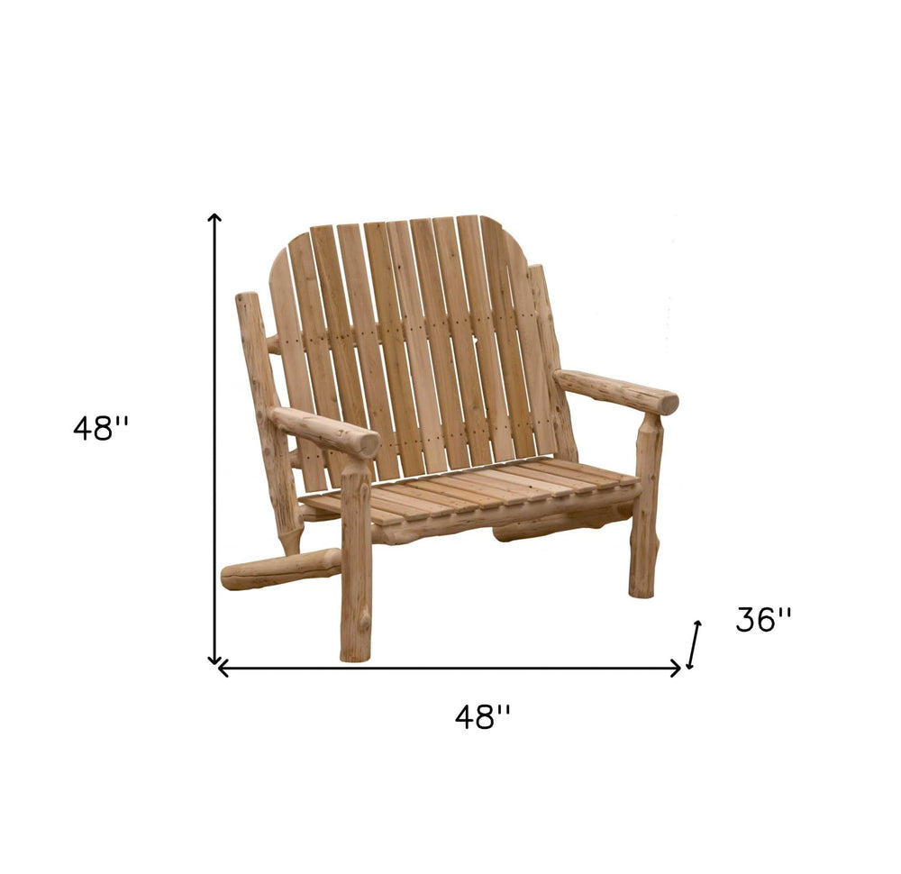 48" Natural Solid Wood Indoor Outdoor Arm Chair - Homeroots - Flyclothing LLC