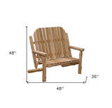 48" Natural Solid Wood Indoor Outdoor Arm Chair - Homeroots - Flyclothing LLC