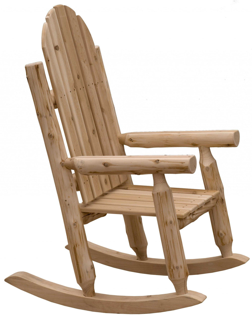 27" Natural Wood Solid Wood Indoor Outdoor Rocking Chair - Homeroots - Flyclothing LLC