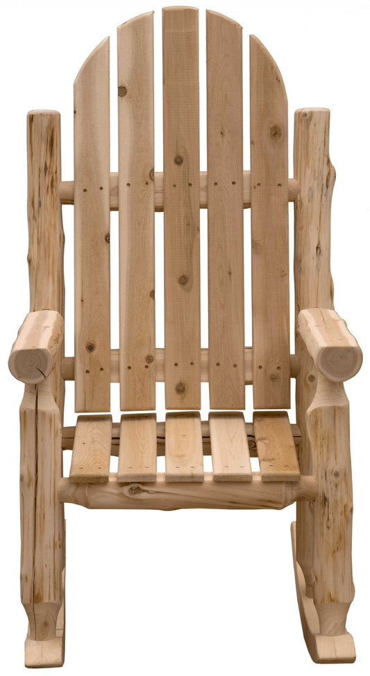 27" Natural Wood Solid Wood Indoor Outdoor Rocking Chair - Homeroots