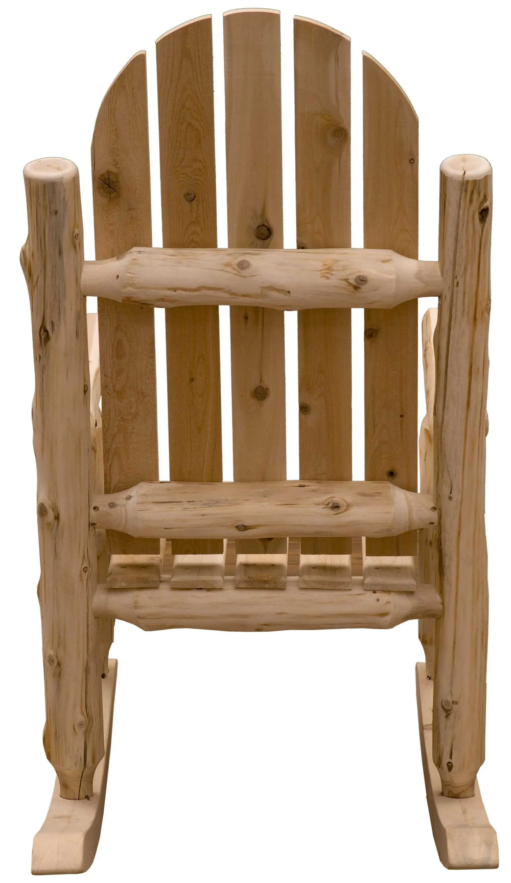 27" Natural Wood Solid Wood Indoor Outdoor Rocking Chair - Homeroots - Flyclothing LLC