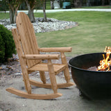 27" Natural Wood Solid Wood Indoor Outdoor Rocking Chair - Homeroots - Flyclothing LLC