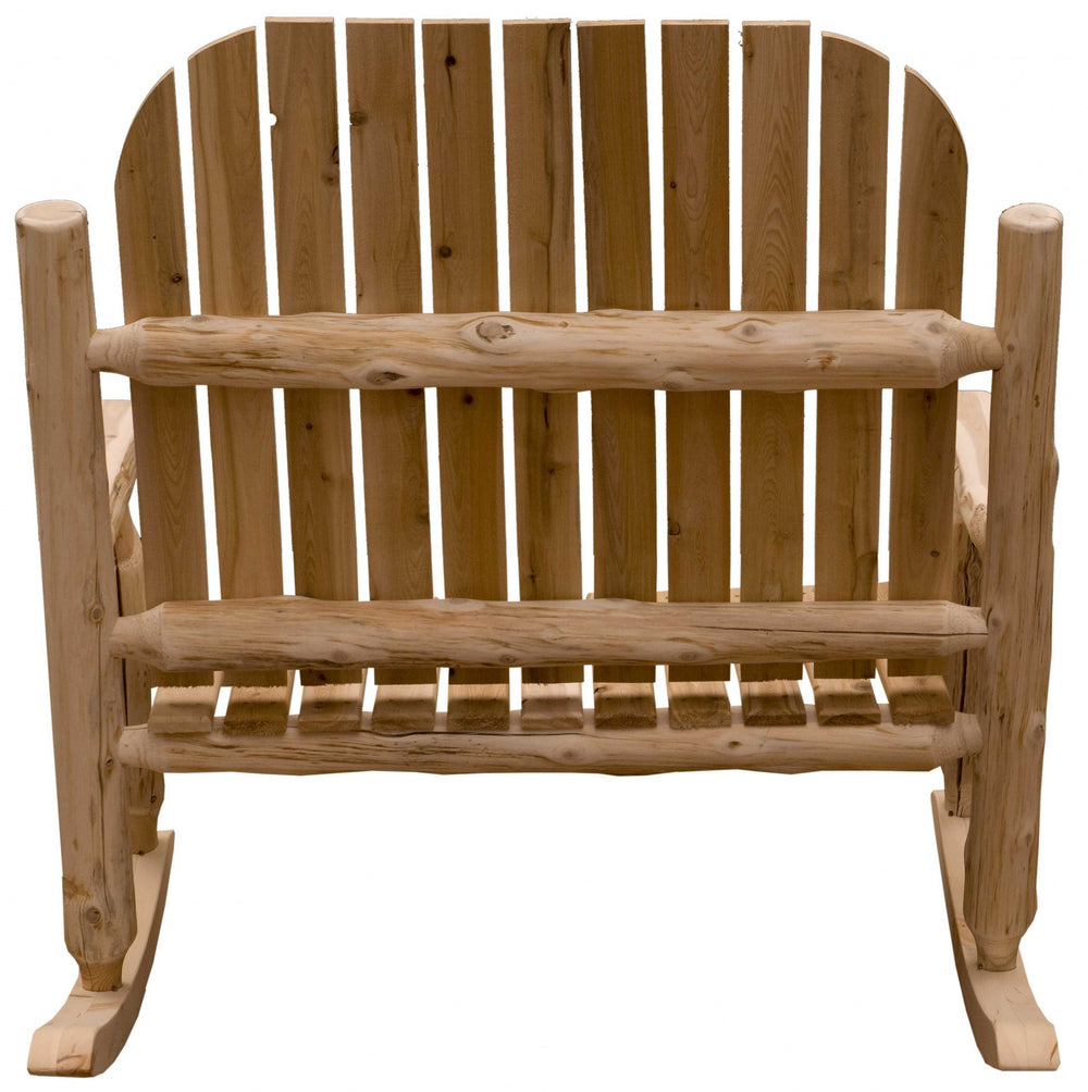 48" Natural Wood Indoor Outdoor Rocking Chair - Homeroots - Flyclothing LLC