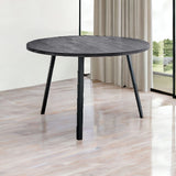 47" Gray And Black Rounded Metal Three Leg Base Dining Table - Homeroots - Flyclothing LLC