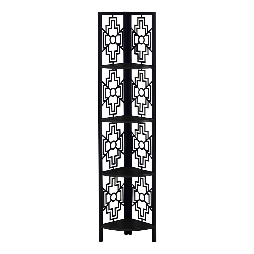 62" Black Metal Corner Bookcase - Homeroots - Flyclothing LLC
