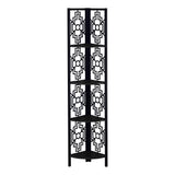 62" Black Metal Corner Bookcase - Homeroots - Flyclothing LLC