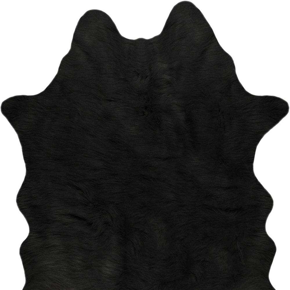 5' X 7' Black Faux Cowhide Area Rug - Homeroots - Flyclothing LLC
