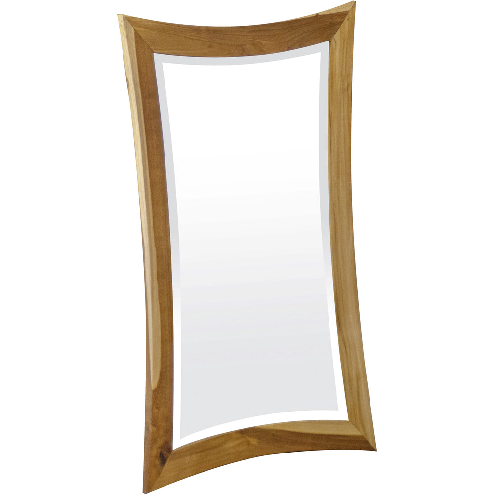 35" Brown Abstract Wood Framed Bathroom Vanity Mirror - Homeroots - Flyclothing LLC
