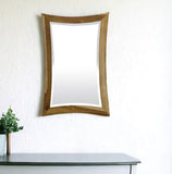 35" Brown Abstract Wood Framed Bathroom Vanity Mirror - Homeroots - Flyclothing LLC