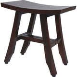 Compact Curvilinear Teak Shower Outdoor Bench In Brown Finish - Homeroots - Flyclothing LLC