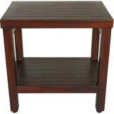 Compact Rectangular Teak Shower Or Outdoor Bench With Shelf In Brown Finish - Homeroots - Flyclothing LLC