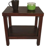 Compact Rectangular Teak Shower Or Outdoor Bench With Shelf In Brown Finish - Homeroots - Flyclothing LLC