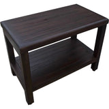 Rectangular Teak Shower Bench With Shelf In Brown Finish - Homeroots - Flyclothing LLC