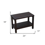 Rectangular Teak Shower Bench With Shelf In Brown Finish - Homeroots - Flyclothing LLC