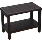 Rectangular Teak Shower Bench With Shelf In Brown Finish - Homeroots - Flyclothing LLC