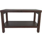 Rectangular Teak Shower Stool Or Bench With Shelf In Brown Finish - Homeroots - Flyclothing LLC