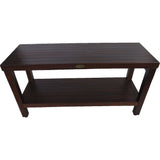 Rectangular Teak Shower Outdoor Bench With Shelf In Brown Finish - Homeroots - Flyclothing LLC