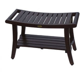 Contemporary Teak Shower Bench With Handles In Brown Finish - Homeroots - Flyclothing LLC
