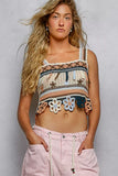 POL Cutout Flower Cropped Crochet Cami with with Dangle Detail - Trendsi - Flyclothing LLC