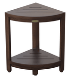 Compact Triangular Teak Shower Outdoor Bench With Shelf In Brown Finish - Homeroots - Flyclothing LLC