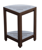 Compact Triangular Teak Shower Outdoor Bench With Shelf In Brown Finish - Homeroots - Flyclothing LLC