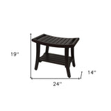 Contemporary Teak Shower Bench With Shelf And Handles In Brown Finish - Homeroots - Flyclothing LLC