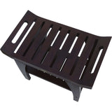 Contemporary Teak Shower Bench With Shelf And Handles In Brown Finish - Homeroots - Flyclothing LLC