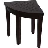 Compact Teak Corner Shower Or Outdoor Bench With Shelf In Brown Finish - Homeroots - Flyclothing LLC