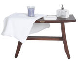 Contemporary Teak Shower Stool Or Bench In Brown Finish - Homeroots - Flyclothing LLC
