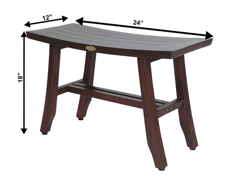 Contemporary Teak Shower Stool Or Bench In Brown Finish - Homeroots - Flyclothing LLC
