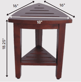 Compact Teak Corner Shower Outdoor Bench With Shelf In Brown Finish - Homeroots - Flyclothing LLC