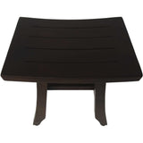 Compact Curvilinear Teak Shower Or Outdoor Bench In Brown Finish - Homeroots - Flyclothing LLC