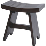 Compact Contemporary Teak Shower Stool In Brown Finish - Homeroots - Flyclothing LLC