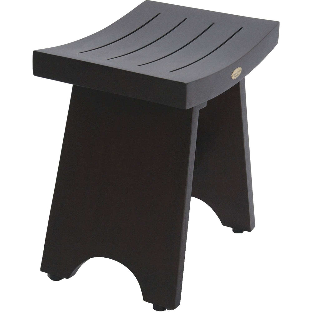 Compact Contemporary Teak Shower Stool In Brown Finish - Homeroots - Flyclothing LLC