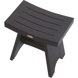 Compact Contemporary Teak Shower Stool In Brown Finish - Homeroots - Flyclothing LLC