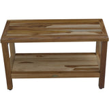 Rectangular Teak Shower Bench With Shelf In Natural Finish - Homeroots - Flyclothing LLC
