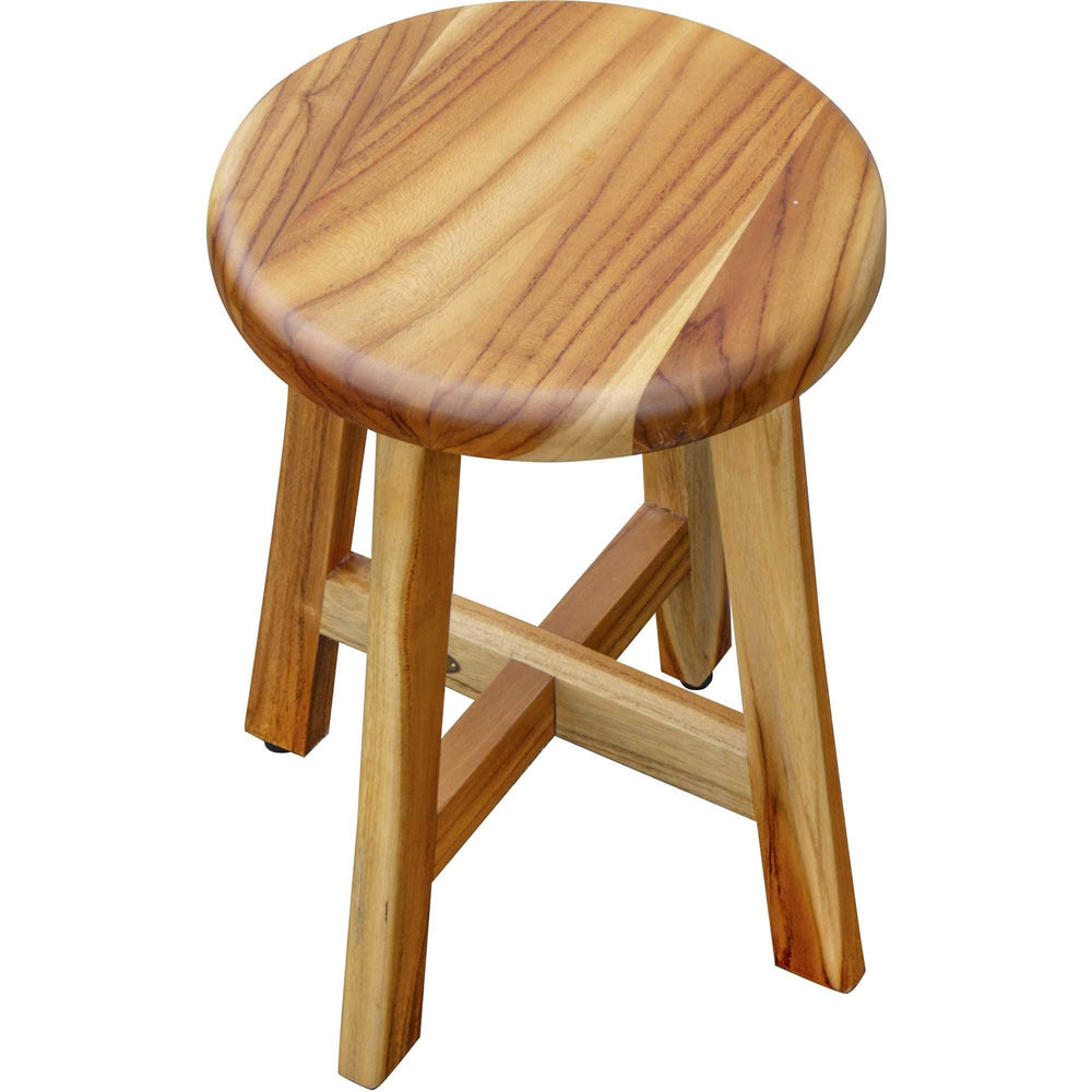 18" Natural Brown Backless Bar Chair - Homeroots - Flyclothing LLC