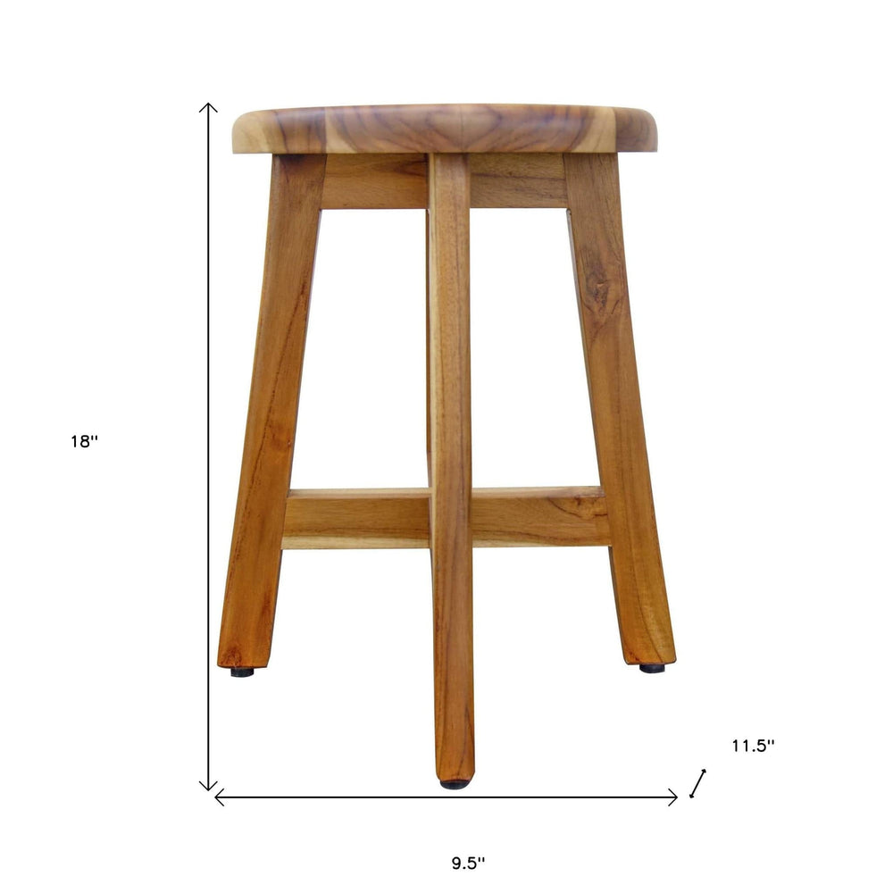 18" Natural Brown Backless Bar Chair - Homeroots - Flyclothing LLC