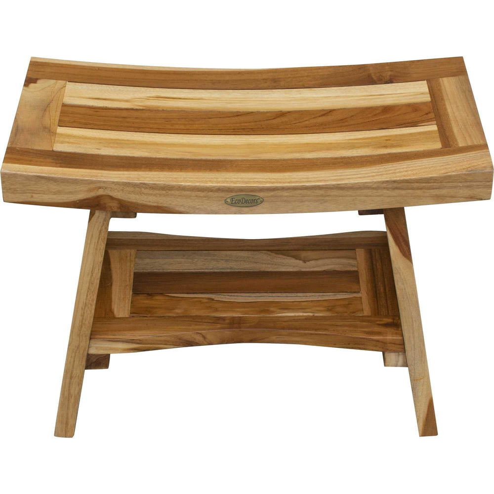 18" X 24" Natural Teak Shower Bench - Homeroots - Flyclothing LLC