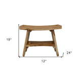 18" X 24" Natural Teak Shower Bench - Homeroots - Flyclothing LLC