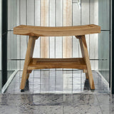 18" X 24" Natural Teak Shower Bench - Homeroots - Flyclothing LLC