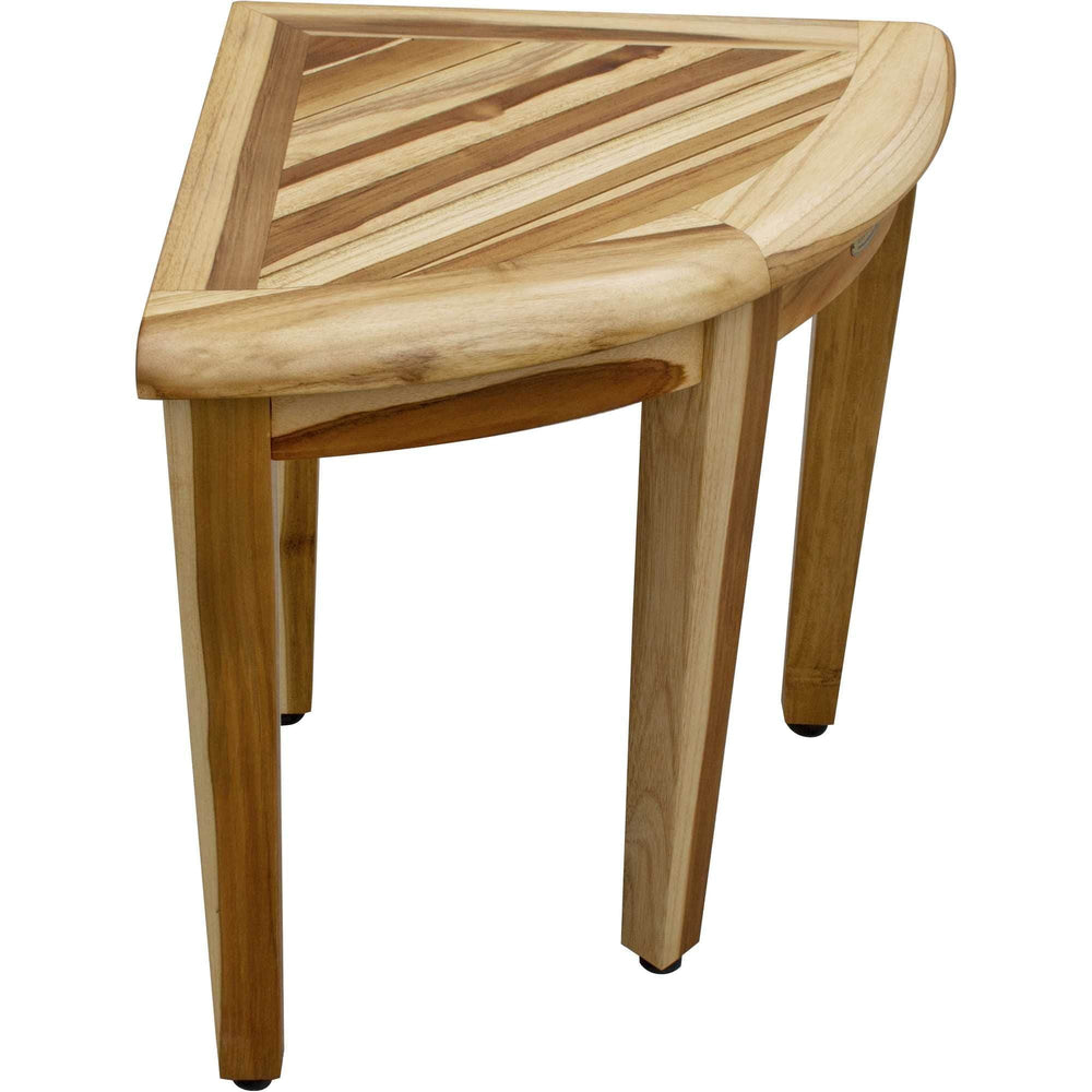 18" X 23" Natural Teak Corner Shower Bench - Homeroots - Flyclothing LLC