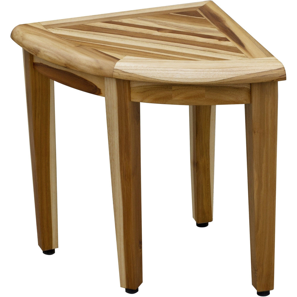 18" X 23" Natural Teak Corner Shower Bench - Homeroots - Flyclothing LLC