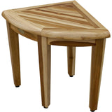 18" X 23" Natural Teak Corner Shower Bench - Homeroots - Flyclothing LLC